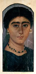 Porträt einer Frau, aus Fayum, 1.-4. Jahrhundert (Enkaustik auf Holz)
